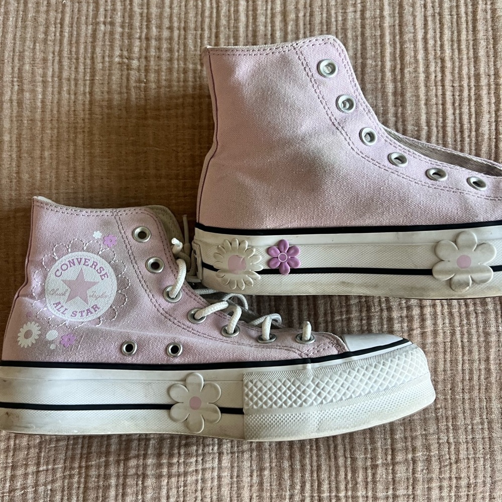 Converse Kids' Light Pink Floral High-Tops